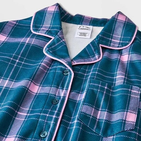 Girls' 2pc Flannel Long Sleeve Coat Pajama Set - art class - Picture 3 of 3